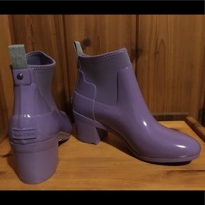 HUNTER Heeled Rain Boots~Purple~Size 8~NEW